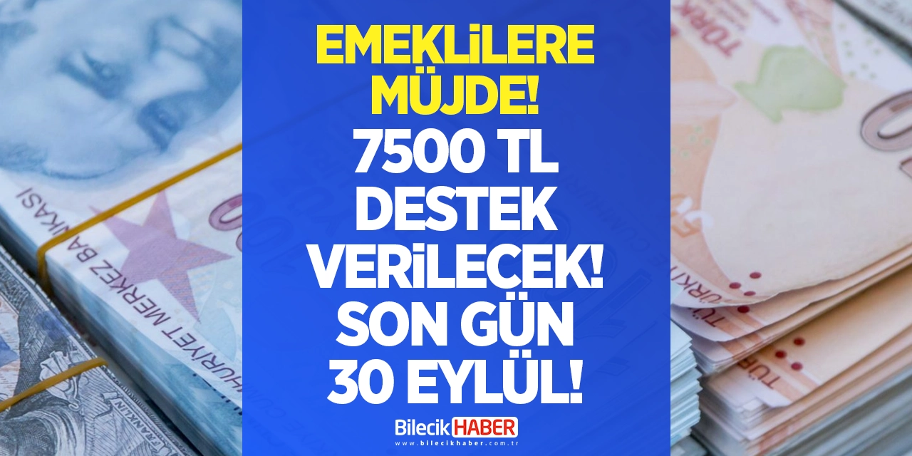 Emeklilere Müjde! 7500 TL Destek Verilecek: Son Gün 30 Eylül!