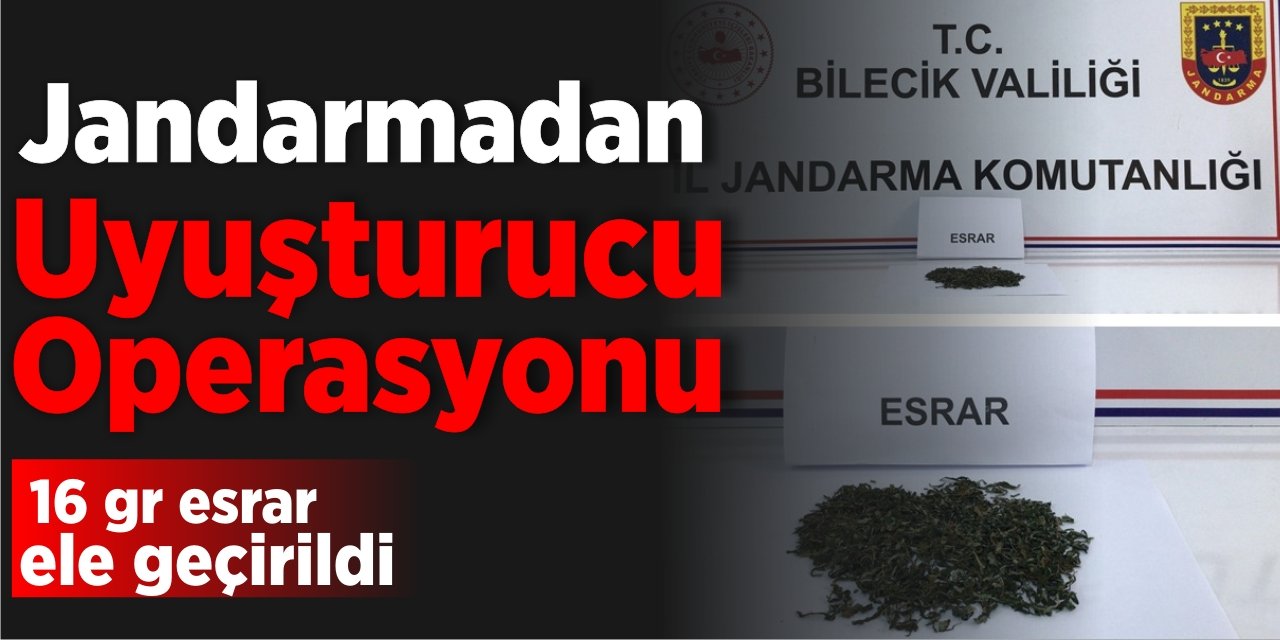 Jandarmadan uyuşturucu operasyonu