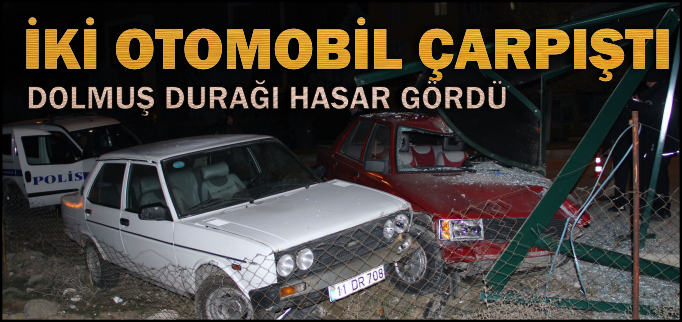 İKİ OTOMOBİL ÇARPIŞTI