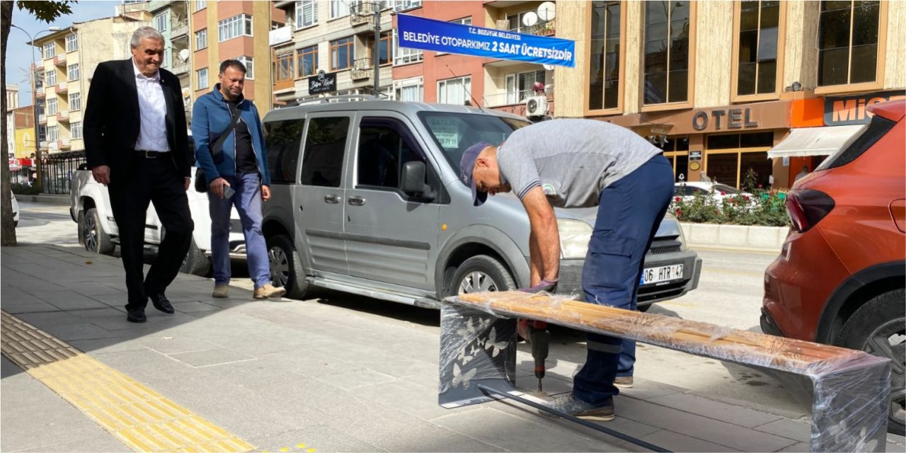 Dekoratif banklar yerini aldı