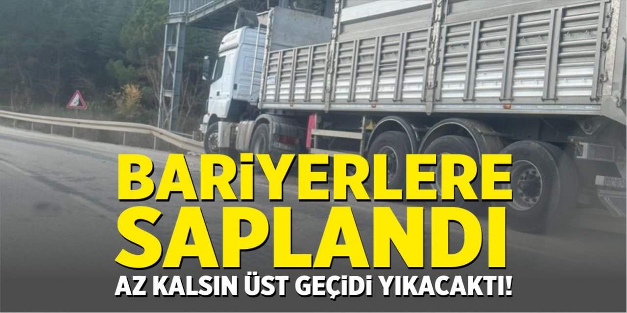 Kontrolden çıkan bariyerlere saplandı!