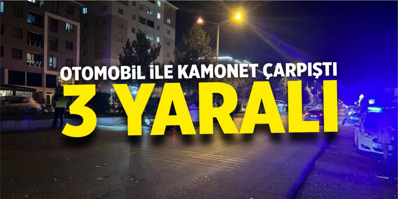 Otomobil İle Kamyonet Çarpıştı