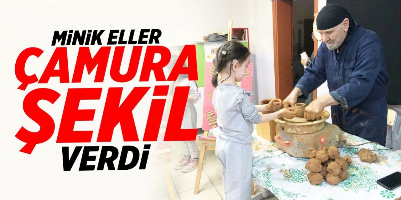 Minik eller çamura şekil verdi