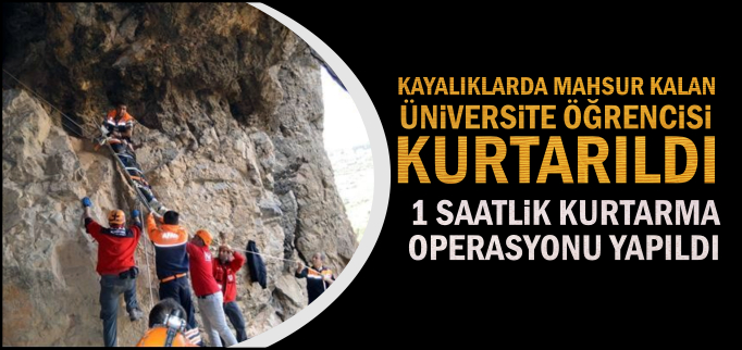 MAHSUR KALAN GENÇ KURTARILDI