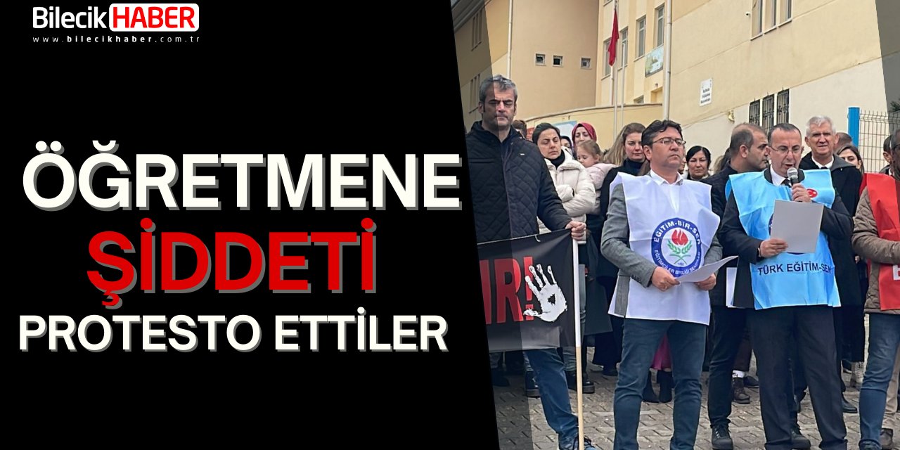 Öğretmene şiddeti protesto ettiler