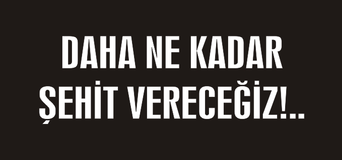 DAHA NE KADAR ŞEHİT VERECEĞİZ!..