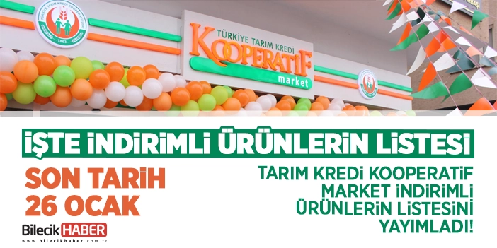 Tarım Kredi Kooperatif Market’teki indirimli ürünler listelendi! Son tarih 26 Ocak!