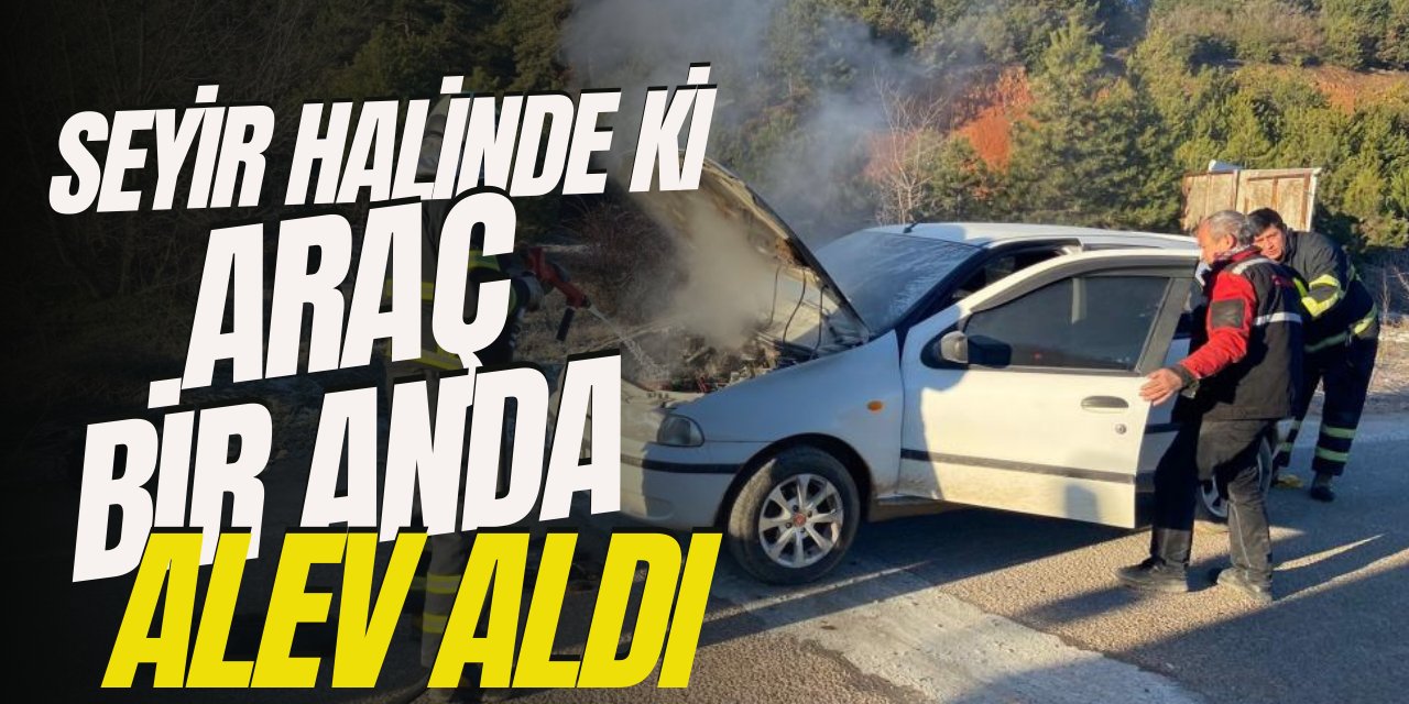 Seyir Halindeki Araç Bir Anda Alev Aldı