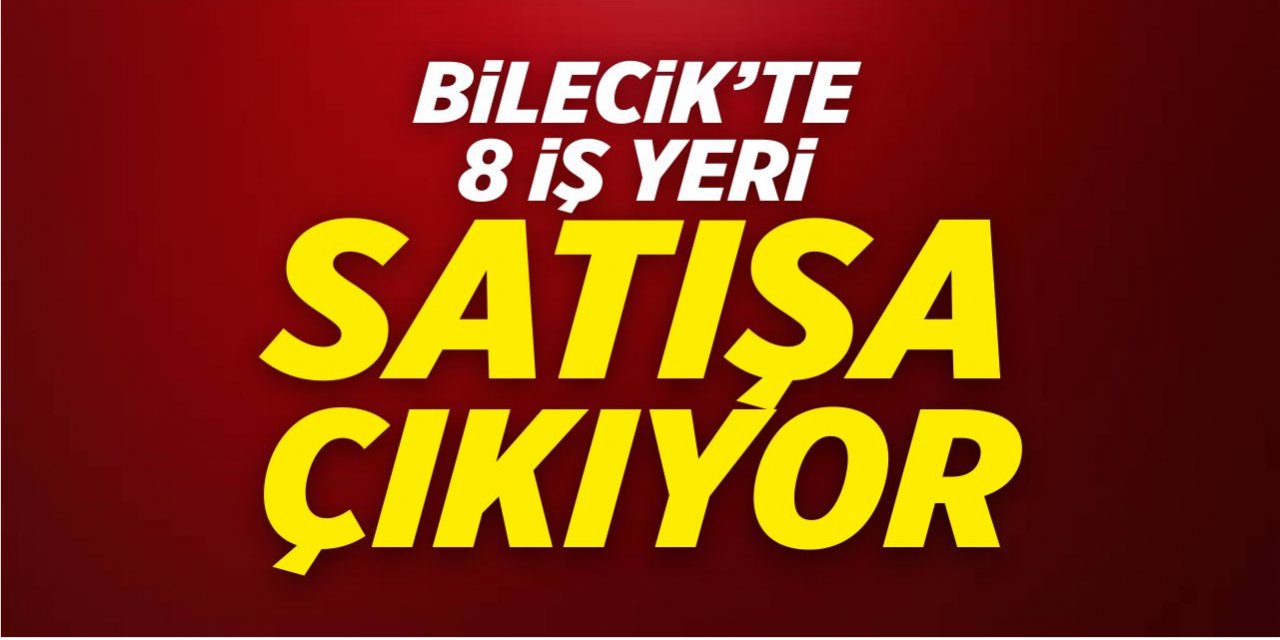 Bilecik'te 8 iş yeri satışa çıkıyor