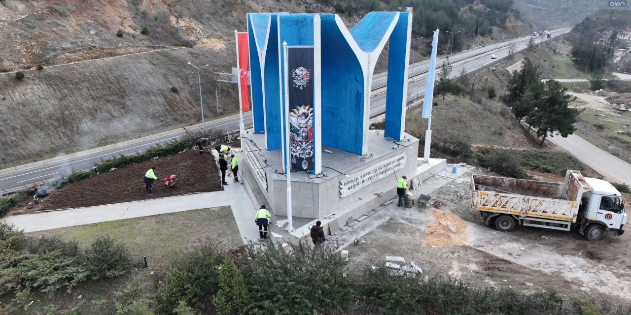 Kayı Boyu Anıtında bakım çalışması