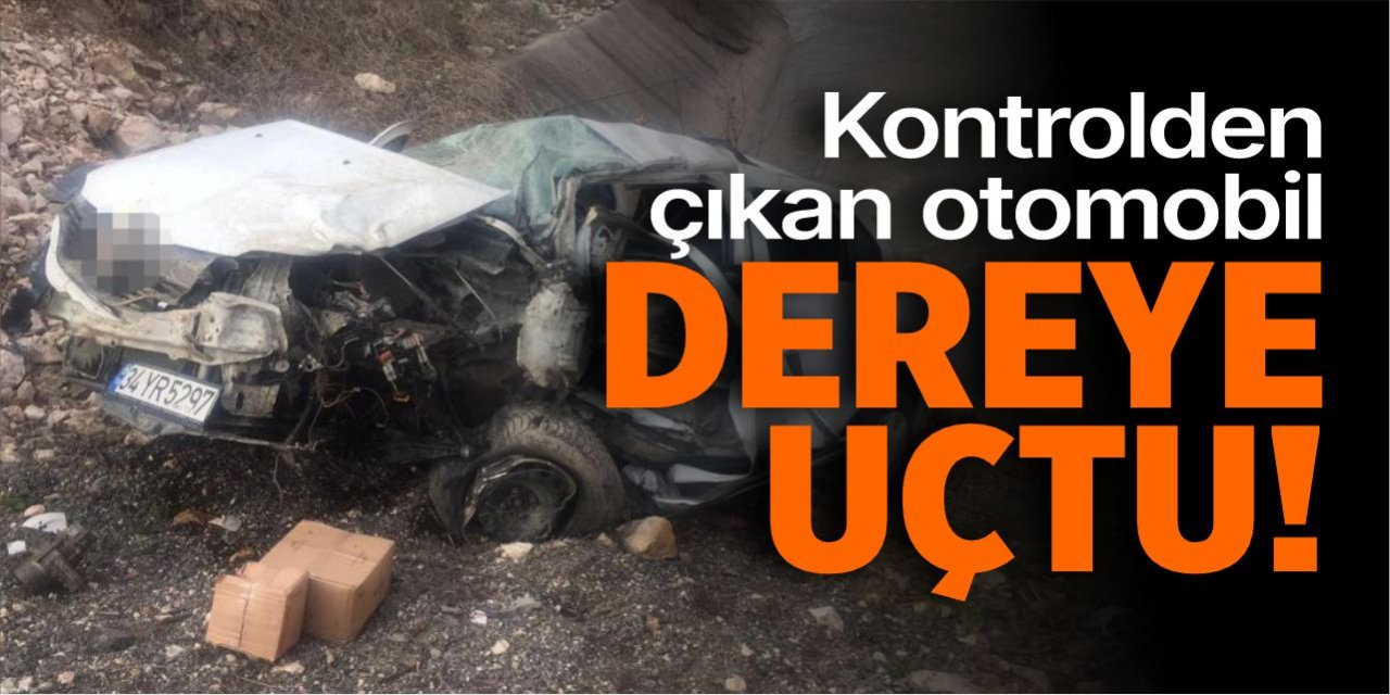 Kontrolden çıkan otomobil dereye uçtu!