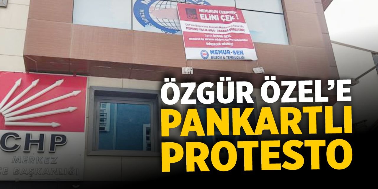 Özgür Özel'e pankartlı protesto!