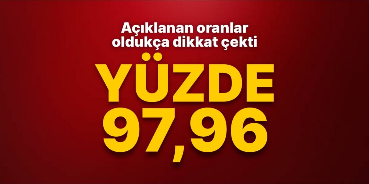 Açıklanan oranlar dikkat çekti! Yüzde 97,96