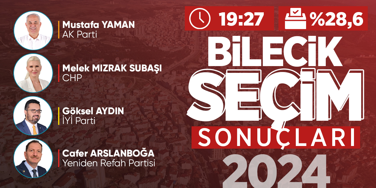 Bilecik Merkez Seçim Sonuçları | 31 Mart 2024 Seçim Sonuçları, Belediye Başkanlığı Oy Oranları