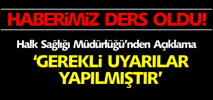 HABERİMİZ DERS OLDU