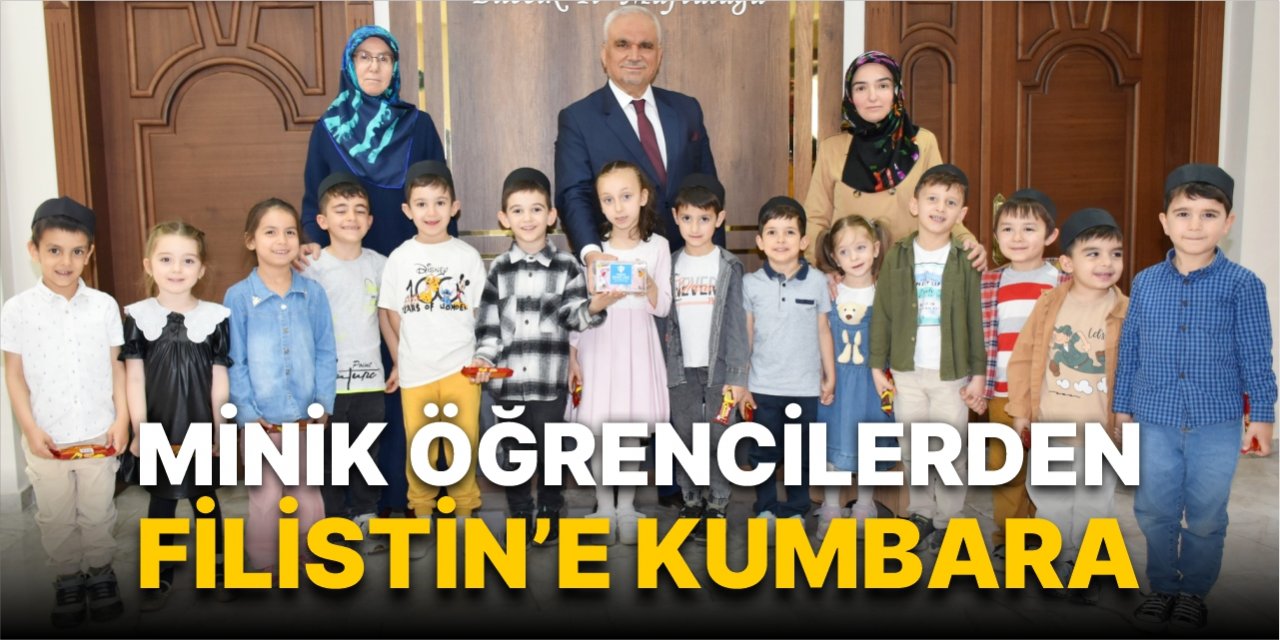 Minik öğrencilerden Filistin’e kumbara