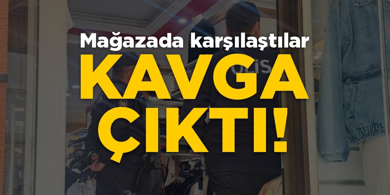 Mağazada karşılaşan husumetliler kavga etti