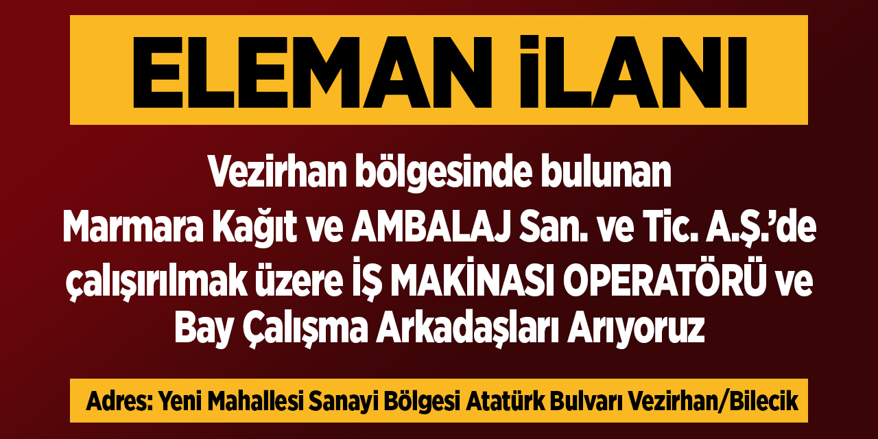 ELEMAN İLANI