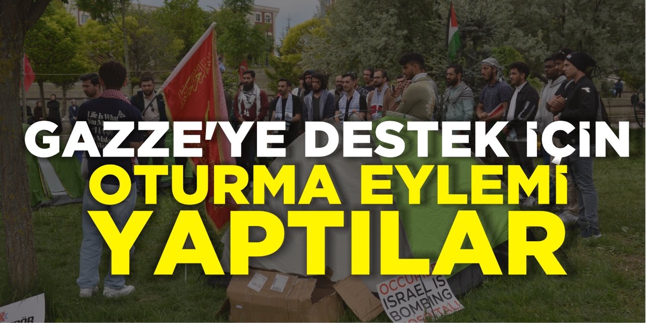 Gazze’ye destek için oturma eylemi yaptılar