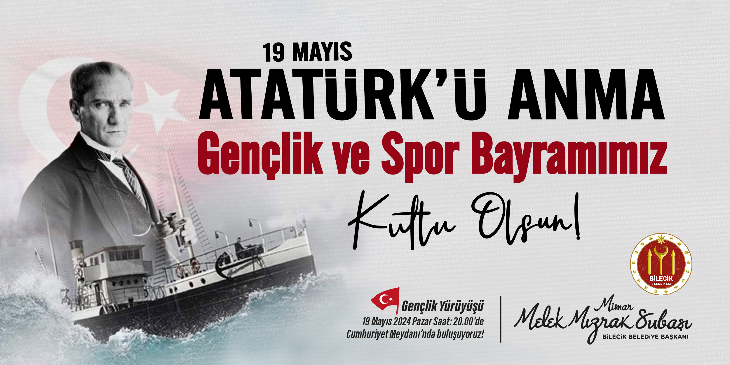19 Mayıs Atatürk’ü Anma Gençlik ve Spor Bayramı Kutlu Olsun | Bilecik Belediye Başkanı Melek Mızrak Subaşı