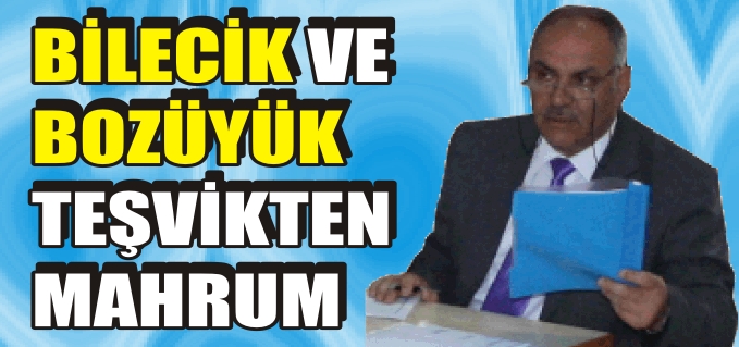 BİLECİK VE BOZÜYÜK TEŞVİKTEN MAHRUM