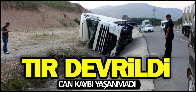 DONDURMA YÜKLÜ TIR DEVRİLDİ