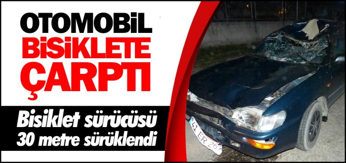 OTOMOBİL BİSİKLETE ÇARPTI 1 YARALI