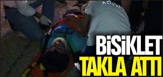 BİSİKLET TAKLA ATTI