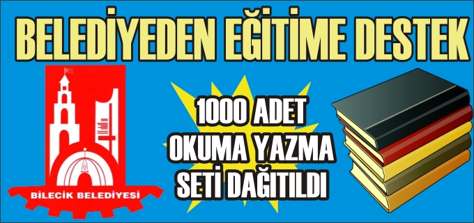 BELEDİYE OKUMA YAZMA SETİ DAĞITTI