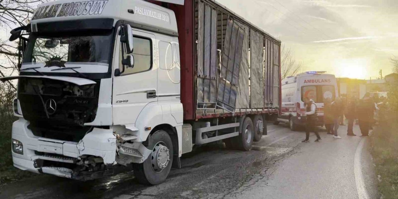 Kamyon İle Otomobil Çarpıştı: 2 Ağır Yaralı