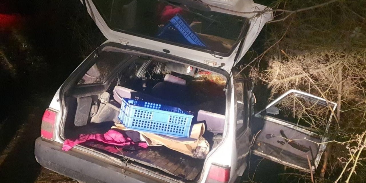 Kontrolden Çıkan Otomobil Şarampole Uçtu