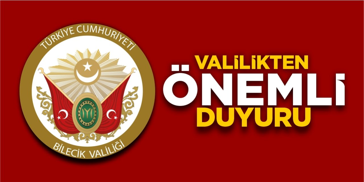 Valilikten önemli duyuru!