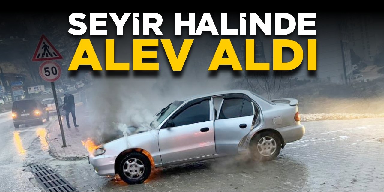 Seyir halinde alev aldı