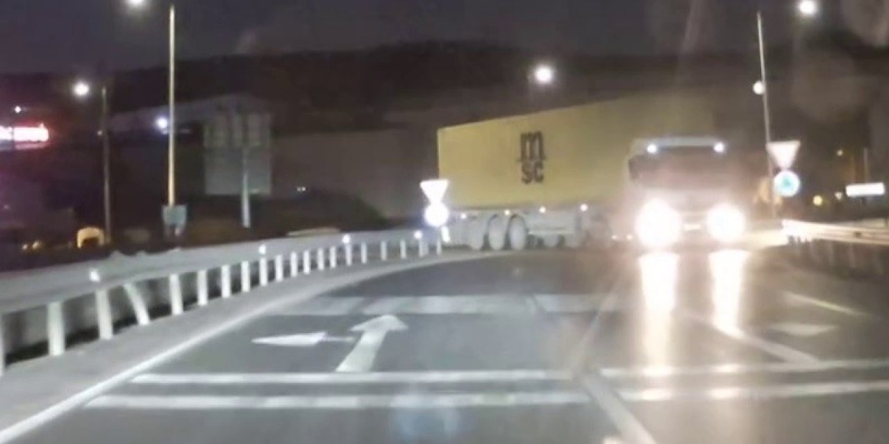 Ters Yöne Giren Tır Yürekleri Ağza Getirdi