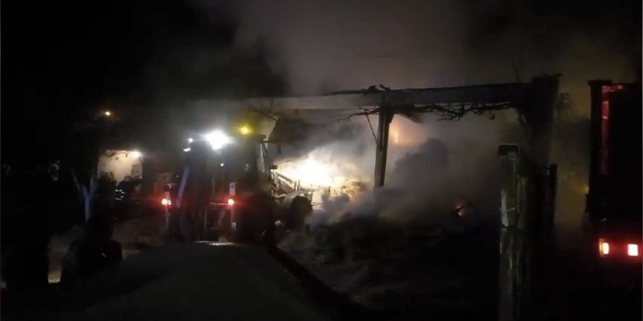 Depoda Çıkan Yangın Köylülerin Yardımıyla Söndürüldü