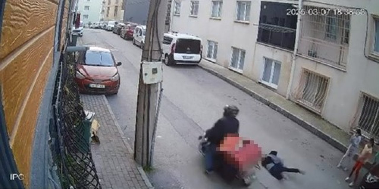 Yola Fırlayan Çocuğa Motosikletli Kurye Çarptı