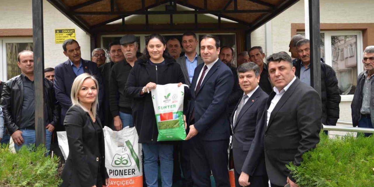 Çiftçilere Yüzde 50 Hibeli Ayçiçeği Tohumu Dağıtıldı