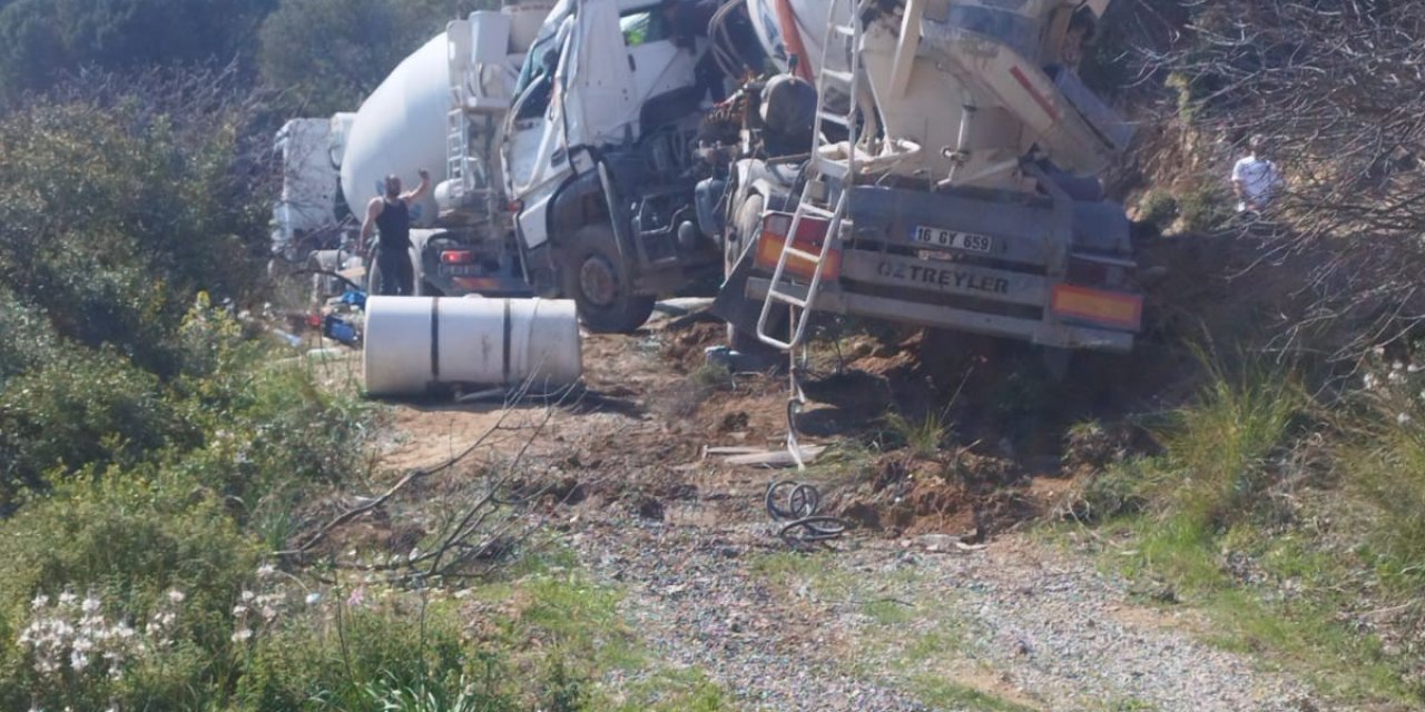 Beton Mikseri Yan Yattı