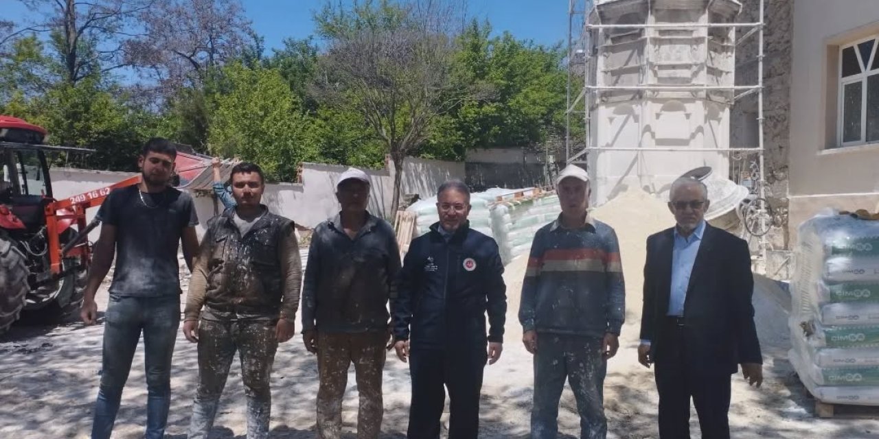Müftü Ölmez Minare Yapım Çalışmalarını İnceledi