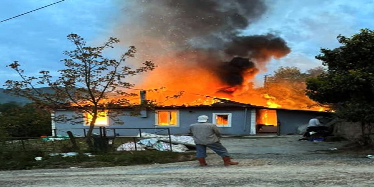 Tek Katlı Ev Alev Topuna Döndü