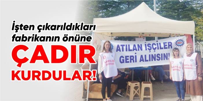 İşten çıkarıldıkları fabrikanın önüne çadır kurdular!