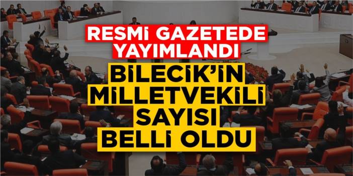 Bilecik'in milletvekili sayısı belli oldu