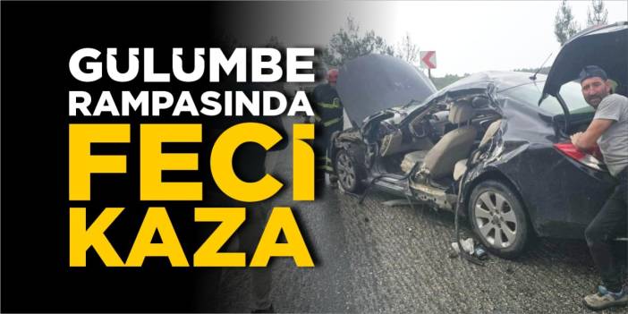 Gülümbe rampasında tırın dorsesi otomobile çarptı!