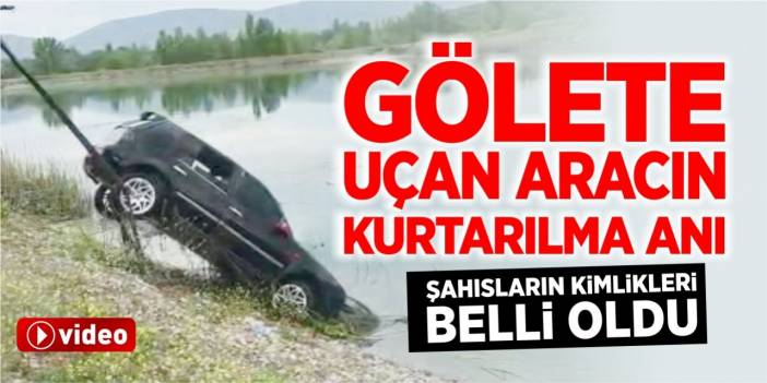 Gölete uçan aracın kurtarılma anı