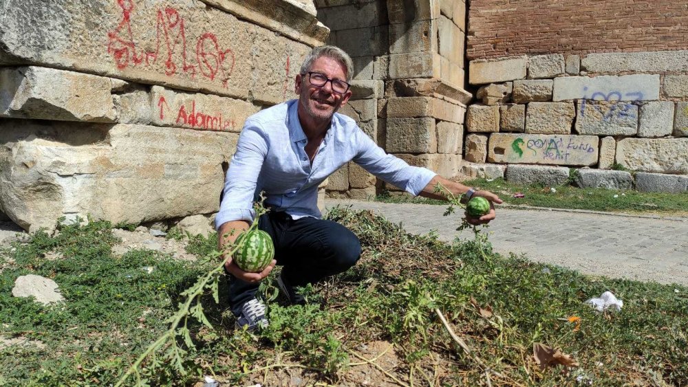 (Özel) 2 bin yıllık surların içinden çıktı, kimse koparmaya kıyamadı