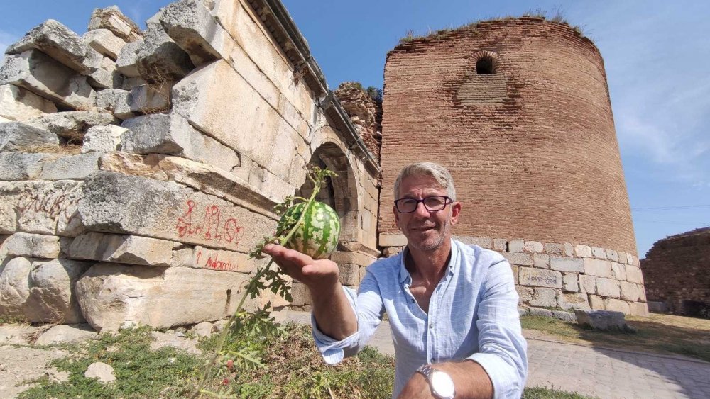 (Özel) 2 bin yıllık surların içinden çıktı, kimse koparmaya kıyamadı