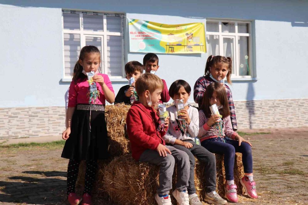 Öğrencilerine ‘İ’ harfini öğretmek için okula inek getirdi