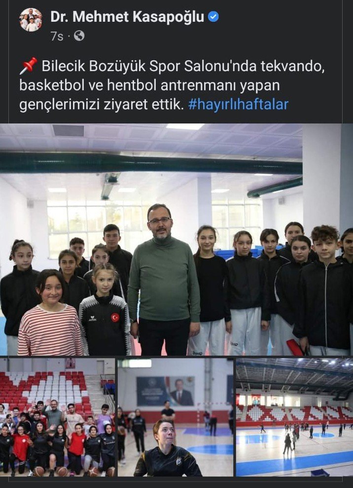 Gençlik ve Spor Bakanı Kasapoğlu’ndan Bozüyük’e sürpriz ziyaret