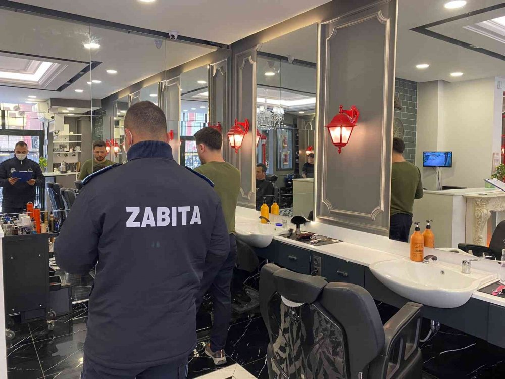 Zabıtadan berber ve kuaförlere denetim