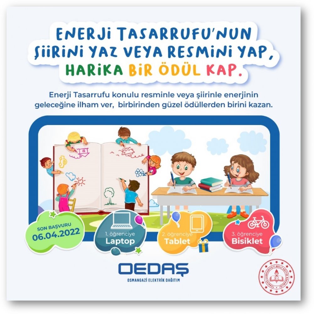 OEDAŞ Bilecik’te “Enerji Tasarrufu ve verimliliği” konulu resim ve şiir yarışması düzenliyor